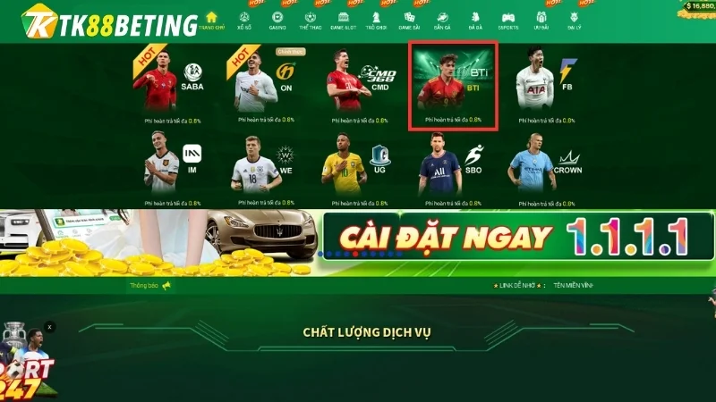 BTI thể thao là sảnh cược có danh tiếng lớn trong làng gambling