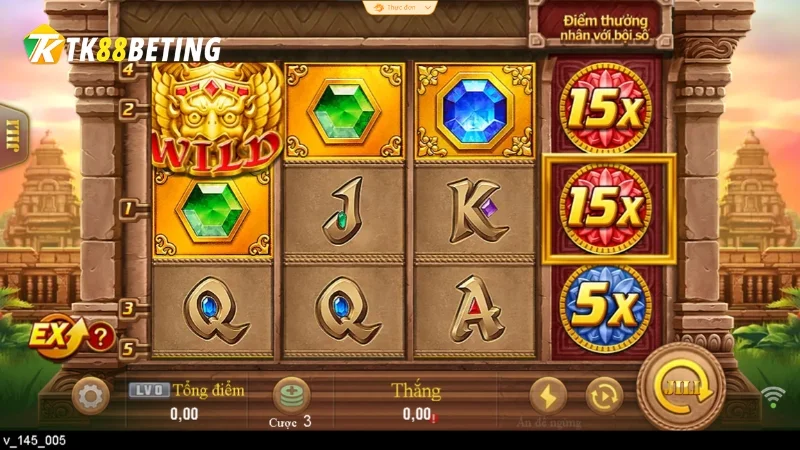 Chế độ tự động spin trong Fortune Gems giúp chơi dễ dàng và nhanh chóng hơn