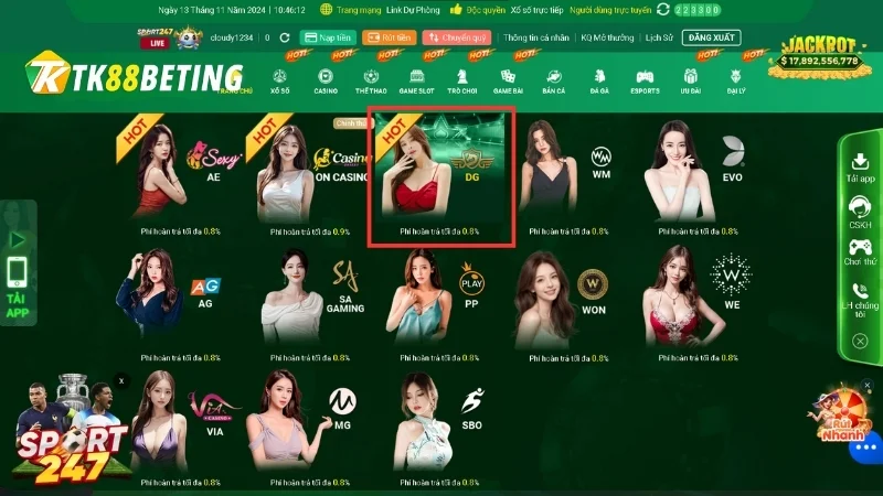 DG Casino là điểm đến được nhiều bet thủ lựa chọn