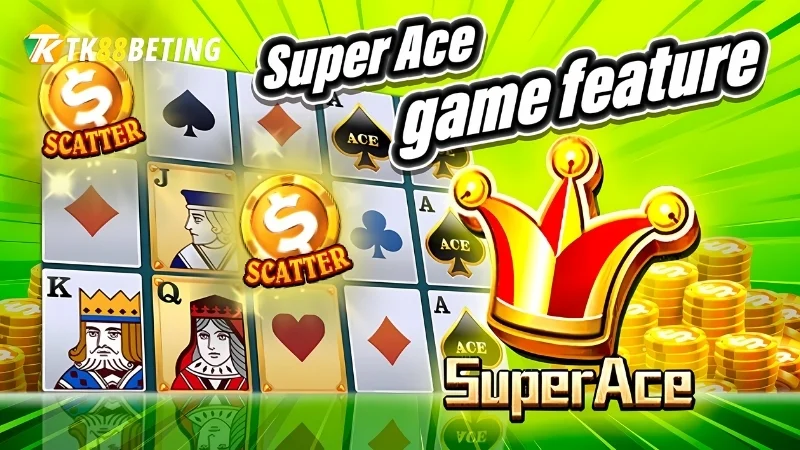 Giao diện game Super Ace tại TK88 với các vòng quay hấp dẫn