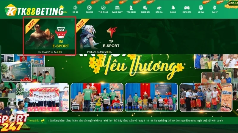 Giới thiệu sảnh chơi IM Esports của TK88